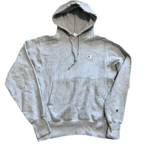 Champion Reverse Weave Hoodie Sweatshirt Adult Small Heather Gray Sportswear